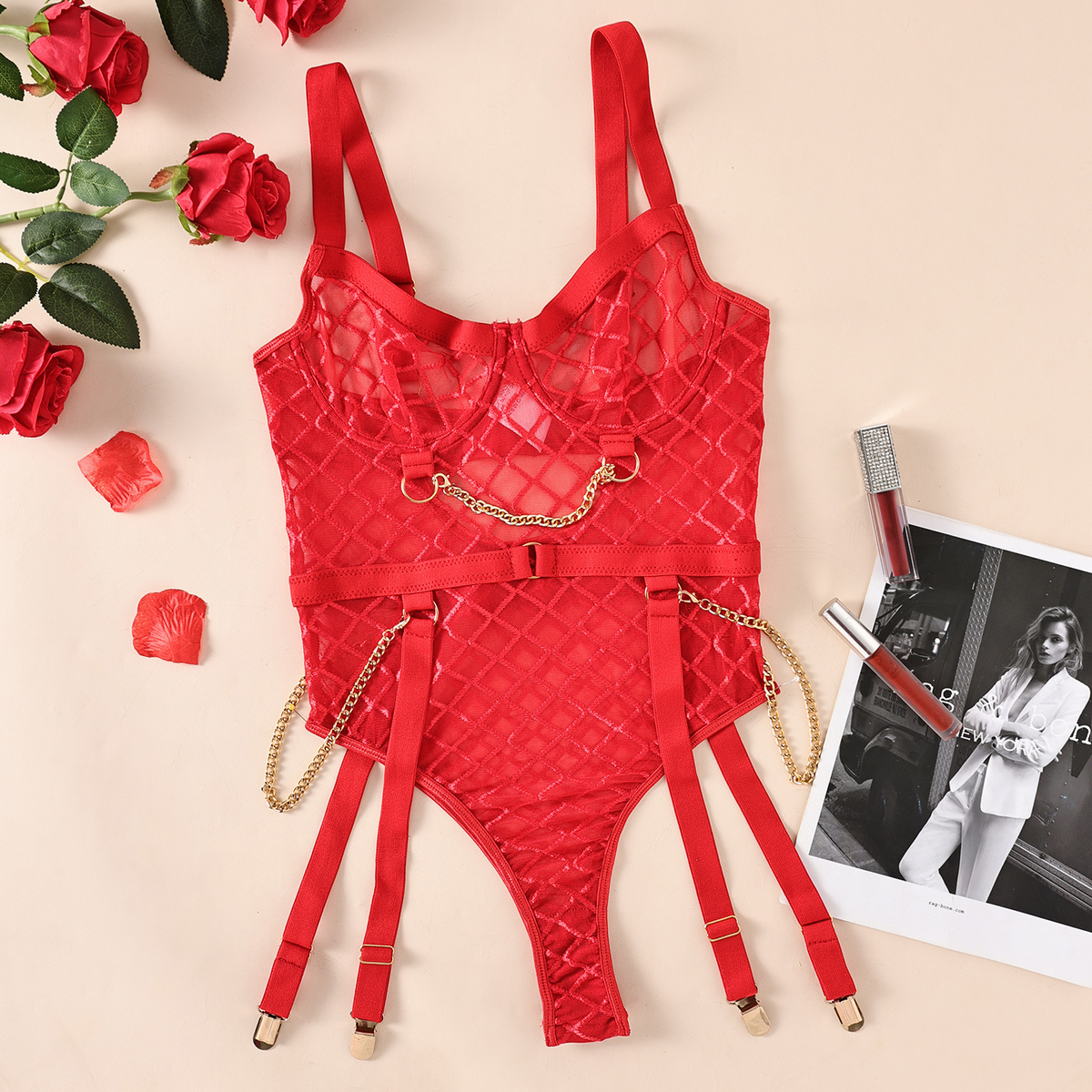 Body de Lencería Seducción con Cadenas